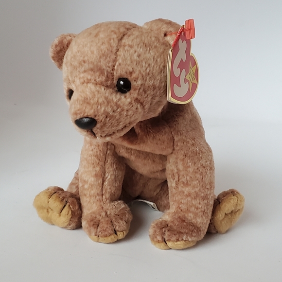 Ty Beanie Baby - Peacan the Brown Bear Plush Stuffed Animal Toy - Picture 1 of 9